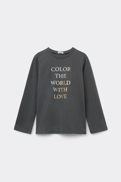 Maglia Manica Lunga Cotone Stampato Bimbi Unisex