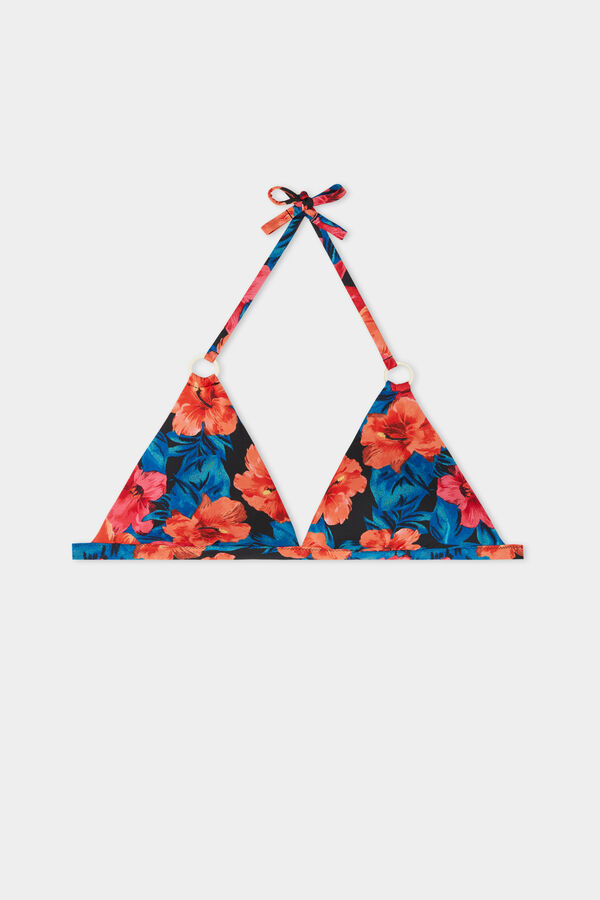 Wide Strap Hawaiian Sunset Triangle Bikini Top  