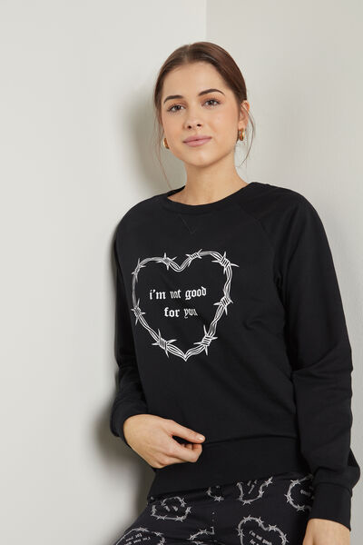 Long-Sleeve Printed Cotton Sweatshirt