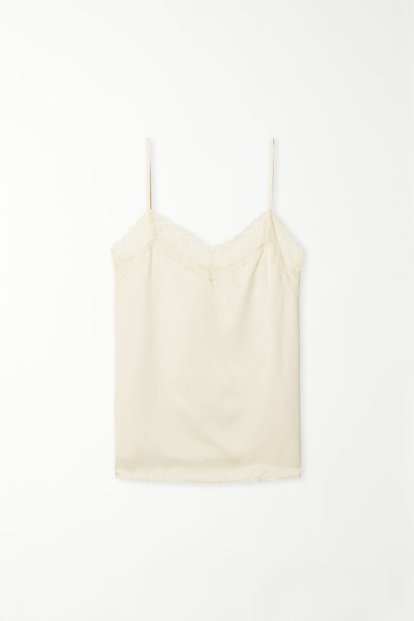 Lace and Satin Tank Top  