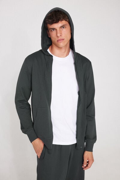 Long-Sleeved Zip-Up Hoodie