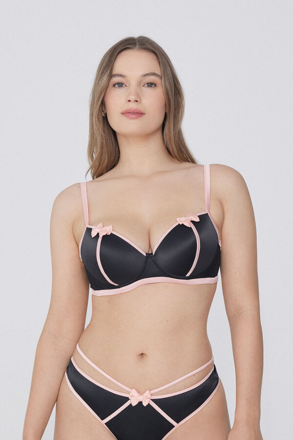 Wien Fancy Ribbon Slightly Padded Balconette Bra  