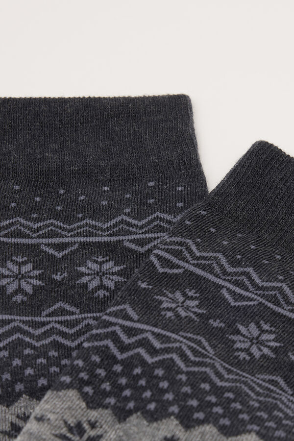 Men&rsquo;s Semi-Short Patterned Cotton Socks  