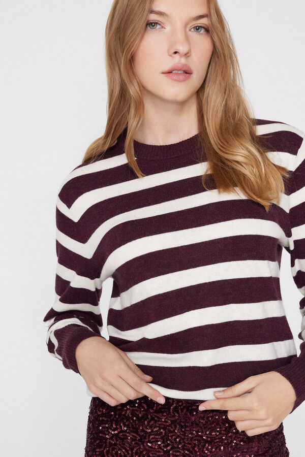 Jersey Abrigado con Lana Manga Larga Cuello Redondo  