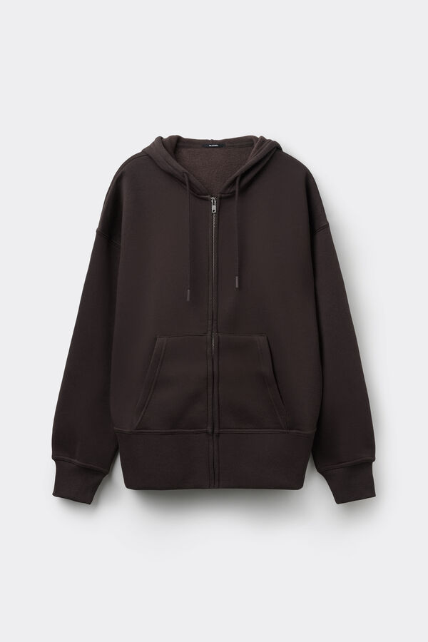 Thick Brushed Fleece Zip-Up Hoodie  