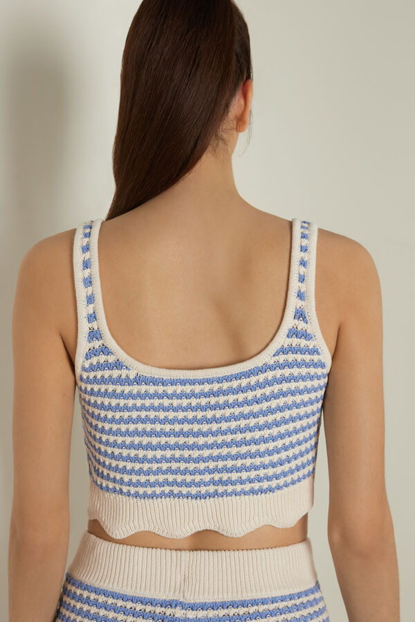 Crochet Striped Camisole Crop Top  