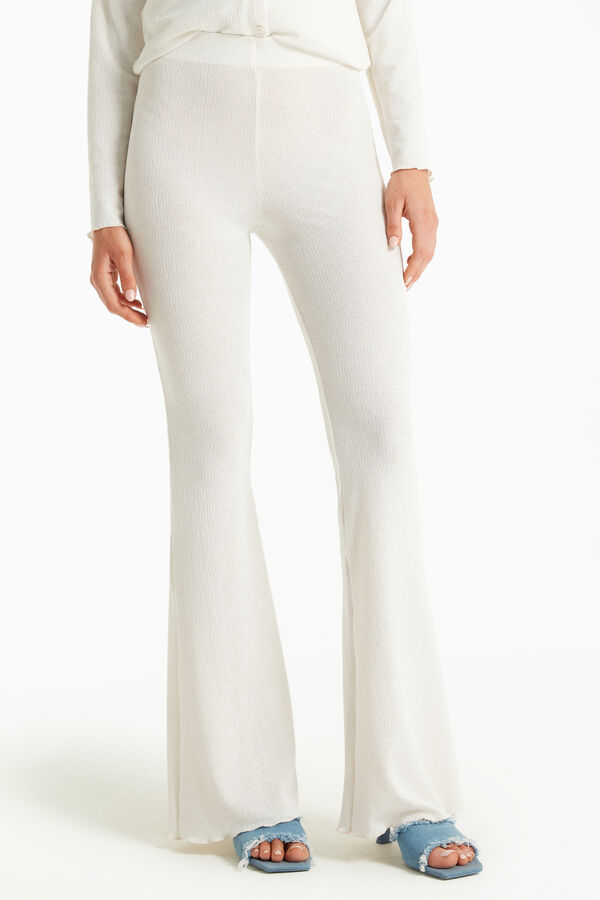 Flared Crepe Trousers  