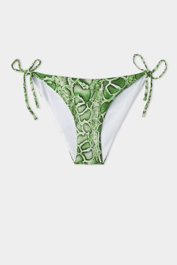 Tropical Snake Bikini Bottoms with Ties  