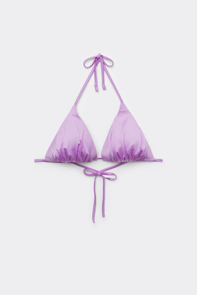 Leicht wattiertes Triangel-Bikinioberteil Shiny Glam Lila