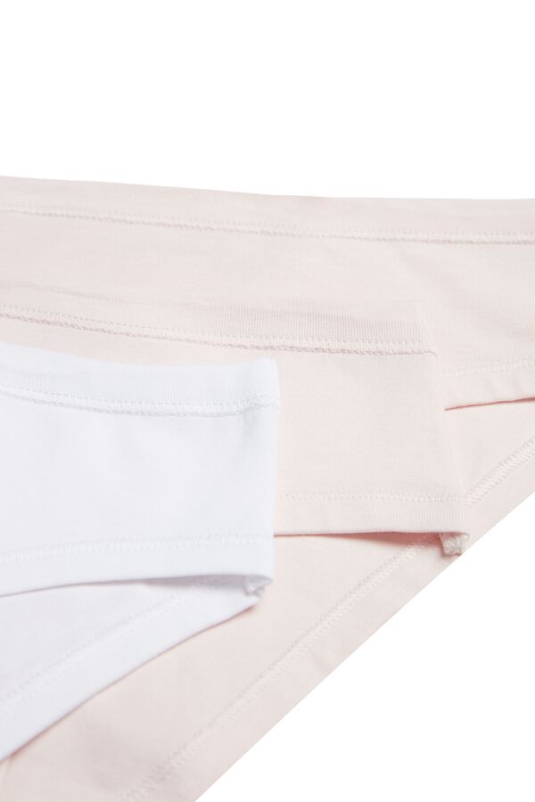 Lot de Quatre Slips en Coton Extensible Teinte Unie  