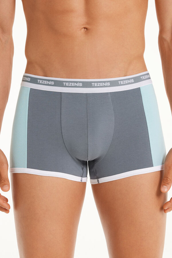 Two-tone Cotton Boxers with Logoed Elastic  