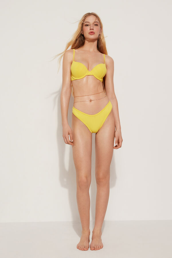 Recycled Ribbed and Padded Push-Up Bikini Top  