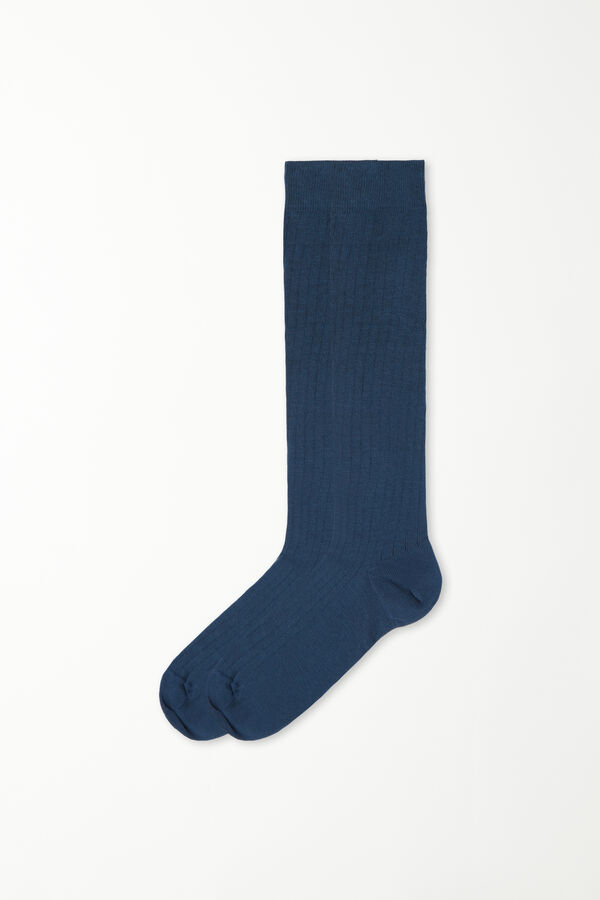 Men’s Long Socks in Ribbed Cotton  