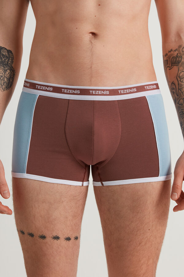 Two-tone Cotton Boxers with Logoed Elastic  