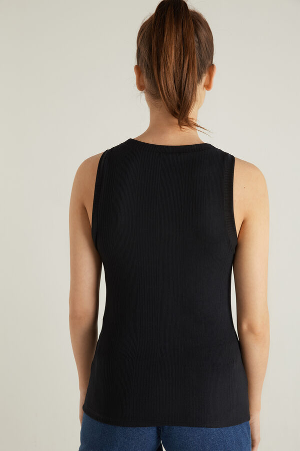 Ribbed Camisole with Wide Shoulder Straps  
