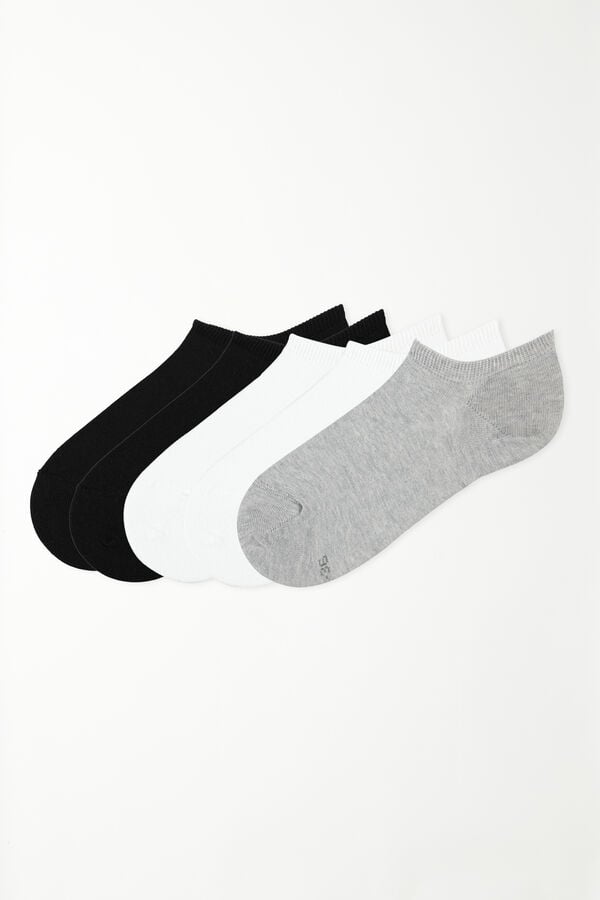 5 Pairs of Plain Colour Cotton Trainer Socks  