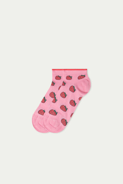 Patterned Cotton Trainer Socks with Appliqué