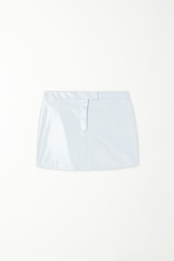 Vinyl-Effect High-Waisted Mini Skirt  