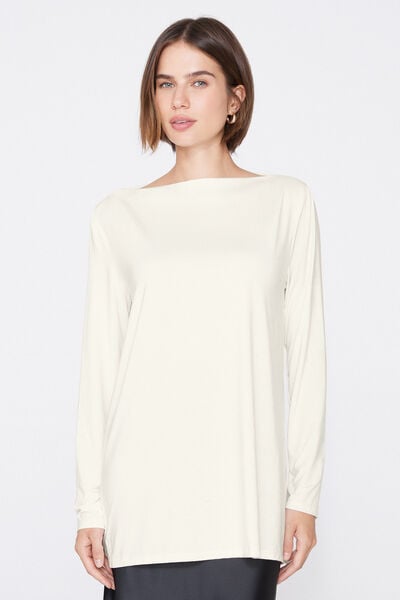 Long Sleeve Top with Boat Neck