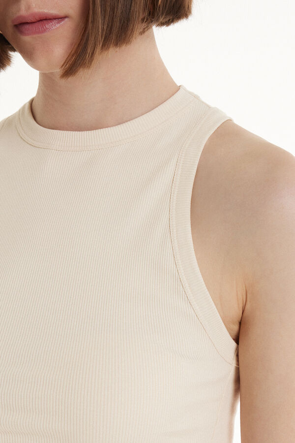 Ribbed Cotton Racer Back Camisole  