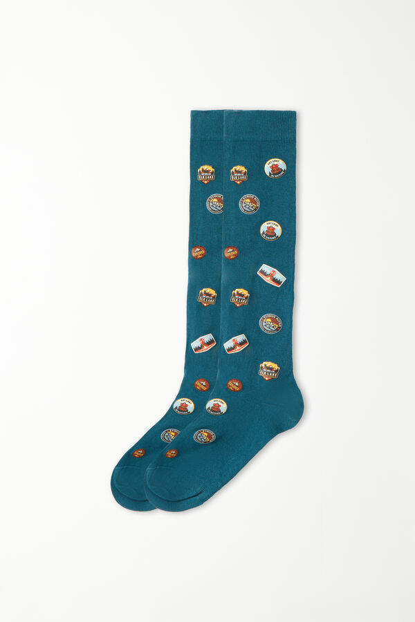 Men’s Long Printed Cotton Socks  