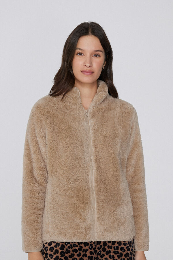 Teddy-Jacke mit Reißverschluss  