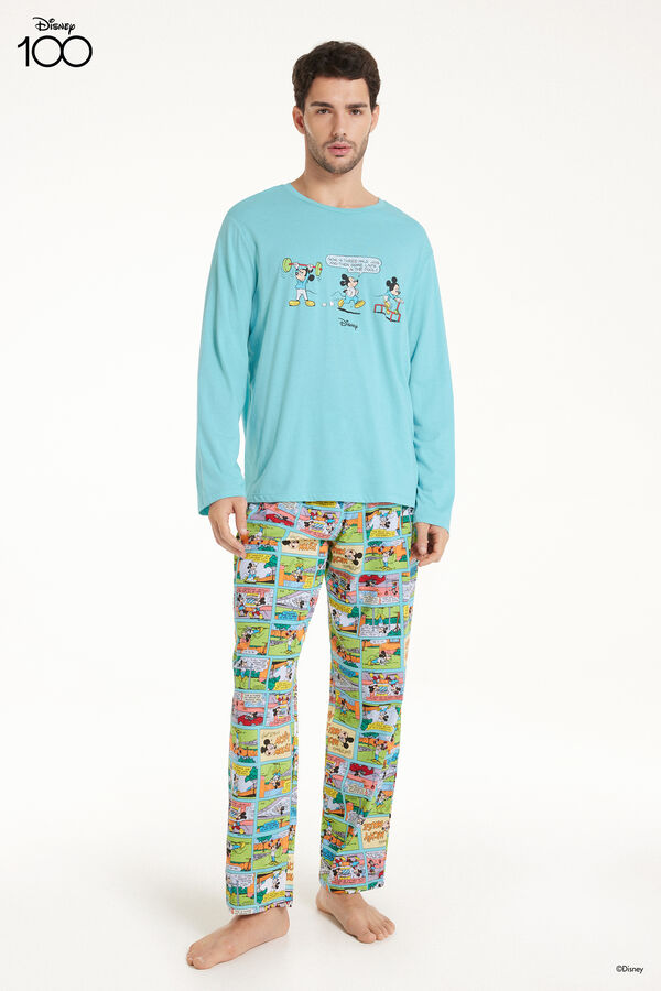 Long Cotton Pyjamas with Disney 100 Print  