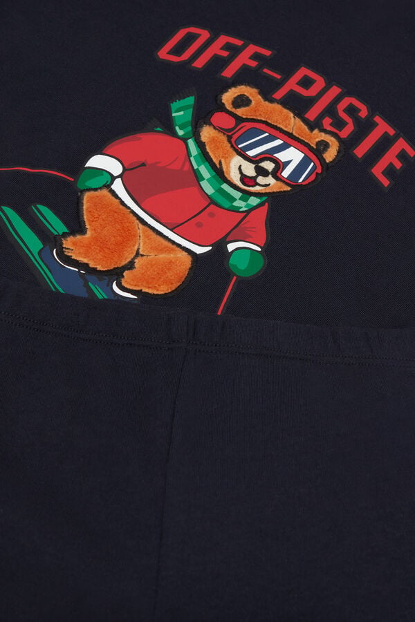Boys’ "Off piste" Print Long Cotton Pyjamas  