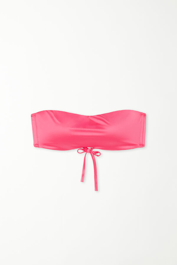 Bandeau Bikini Top s Odvojivom Ispunom Shiny u Ružičastoj Boji Ljeta  