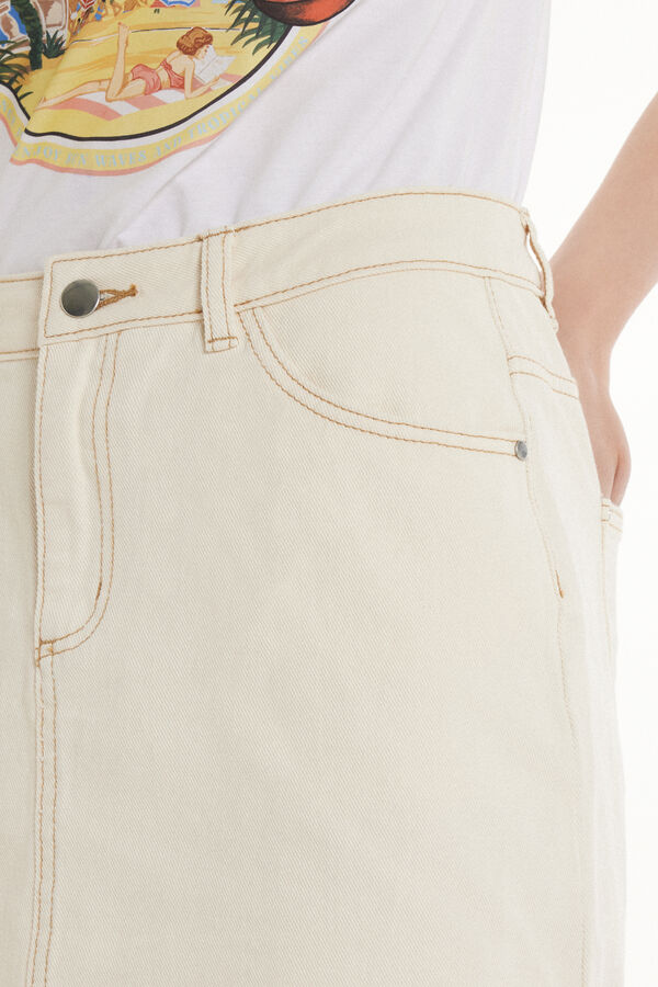 Jeans-Minirock mit hohem Bund  