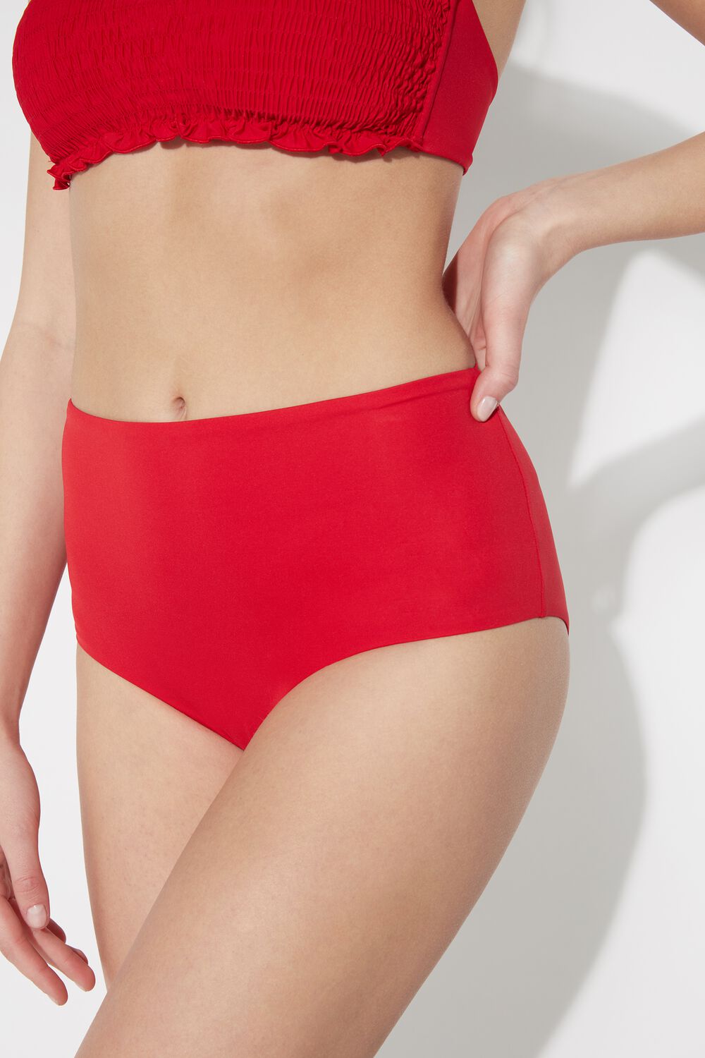 Jednobarevne Bikinove Kalhotky S Vysokym Pasem Tezenis
