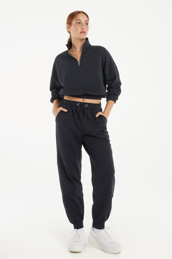 Fleece Joggers with Stitching  