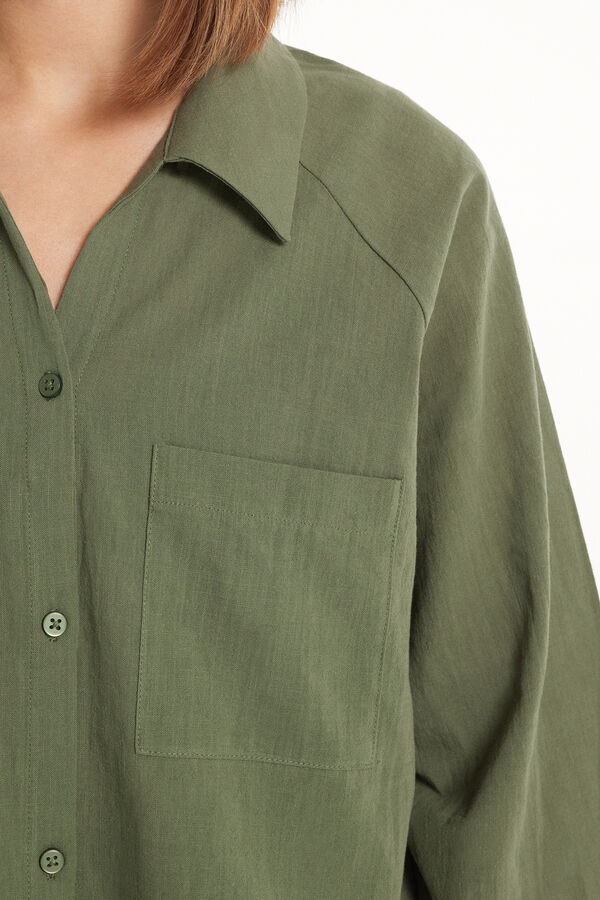 Krátka Košeľa so Širokým Trojštvrťovým Rukávom zo 100 % Super Vzdušnej Bavlny  