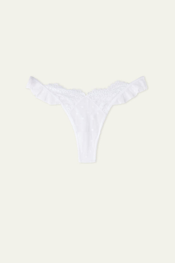 Marry Me Lace High-Cut Brazilian Briefs with Ruching  