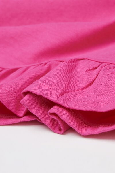 Long Sleeve Cotton Top with Ruffle