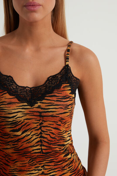 V-Neck Camisole with Lace Insert