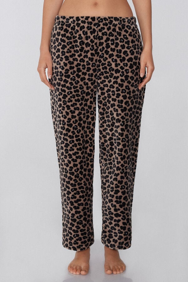 Pantaloni Lungi Fleece Ușor Imprimeu  