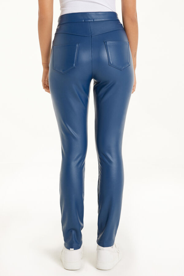 Coated-Effect Thermal Pants with Pockets  