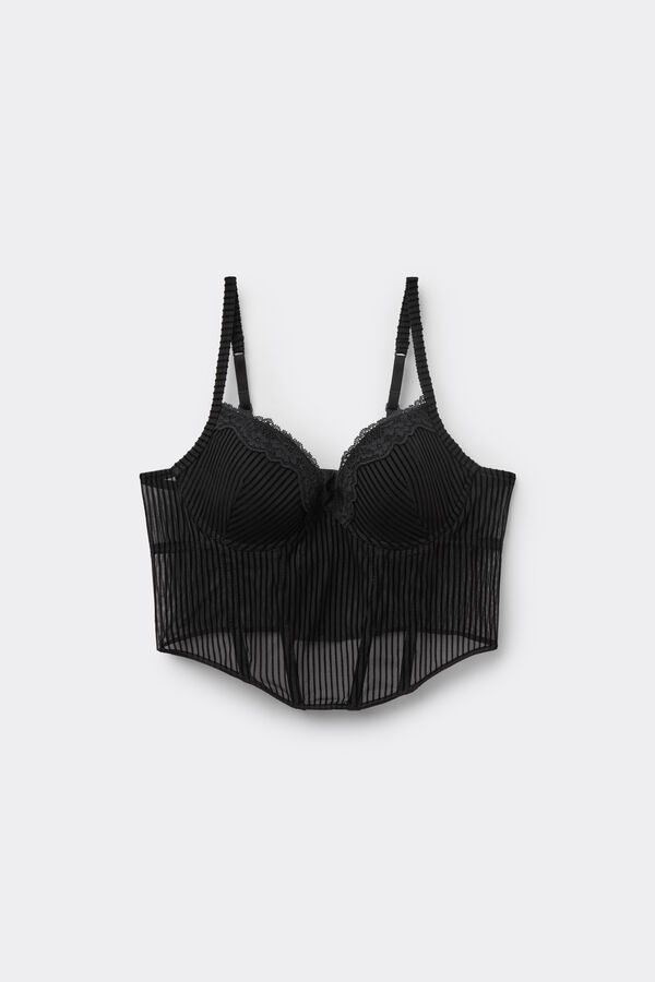 Bra-Top mit Push-Up-BH Glam Rib  