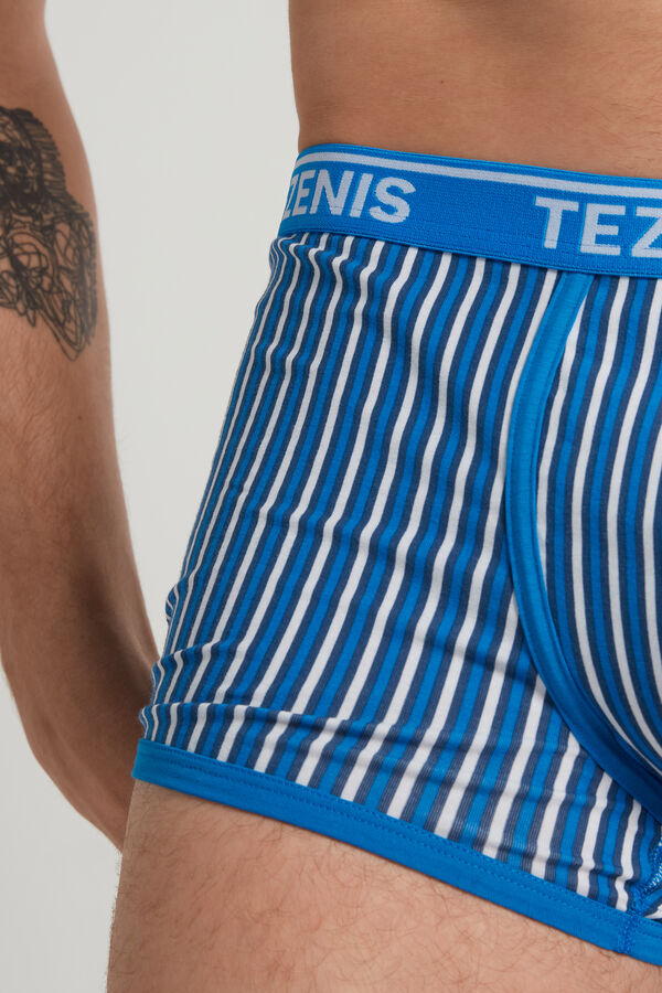 Printed Cotton Boxers with Contrasting Trim and Logo  