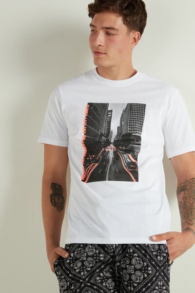 T-shirt Βαμβακερό με Print