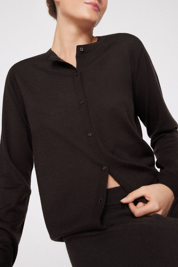 Cardigan Pesante con Bottoni 100% Lana Merino  