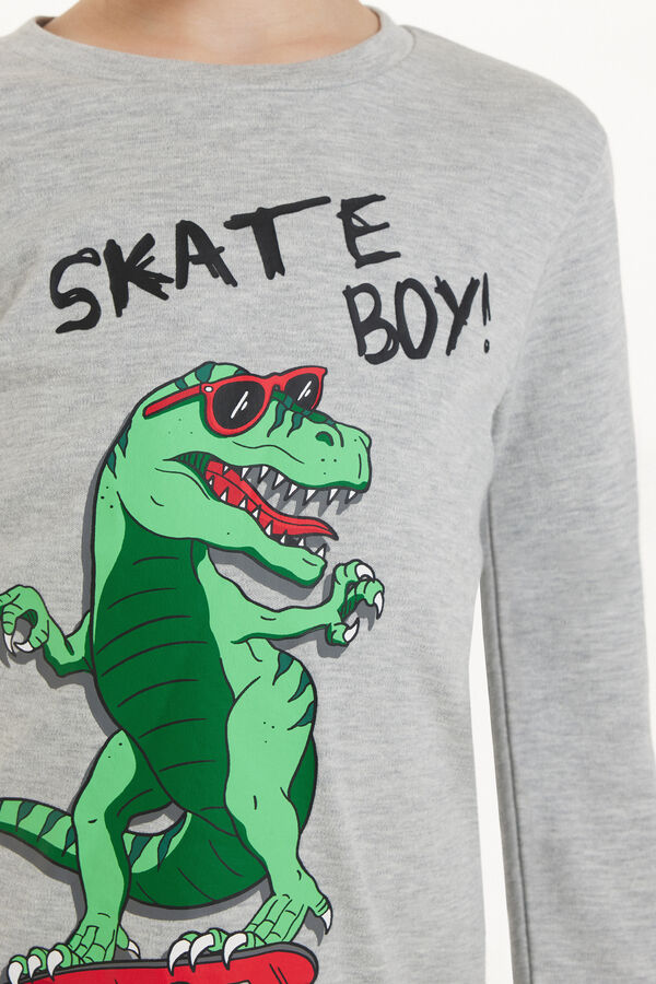 Boys’ Skateboy Print Long Cotton Pyjamas  