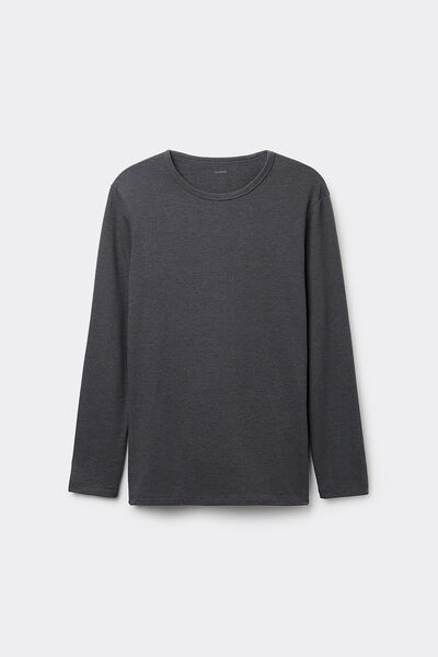 Long-Sleeve Round-Neck Thermal Cotton Top