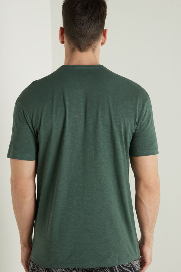 Baumwoll-T-Shirt mit Brusttasche  