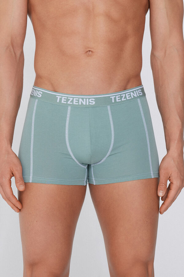 Boxers de Algodão Orgânico Costuras Contrastantes com Logótipo  