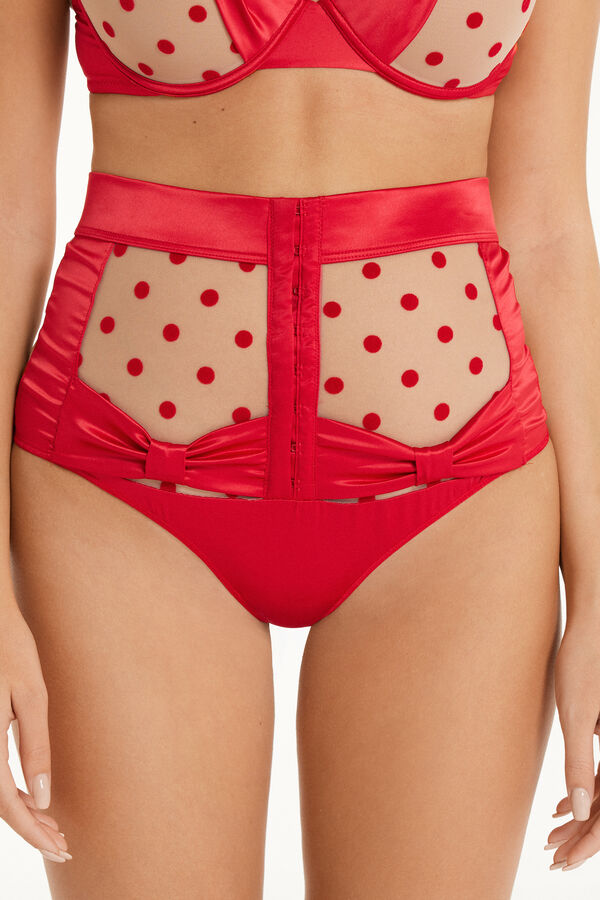 High-Waist French Knickers with Polka Dots and Hooks  