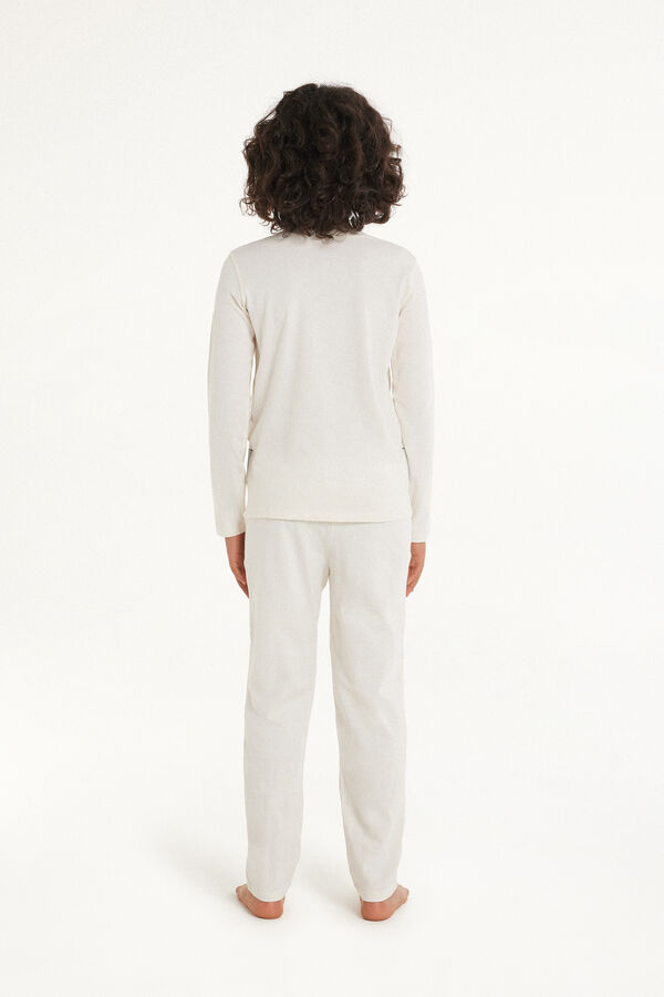 Kids’ Long Cotton Pyjamas with Astronaut Print  