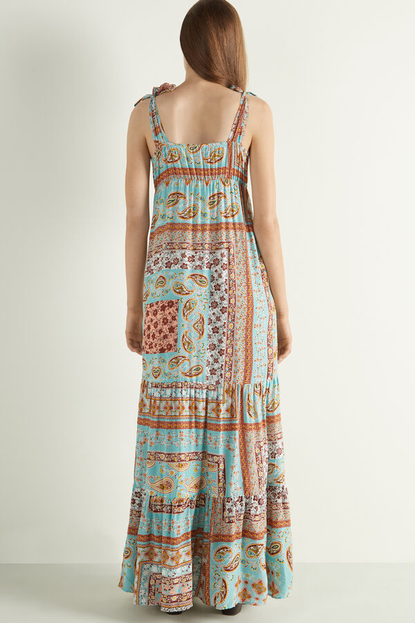 Long Sleeveless Dress with Bows  