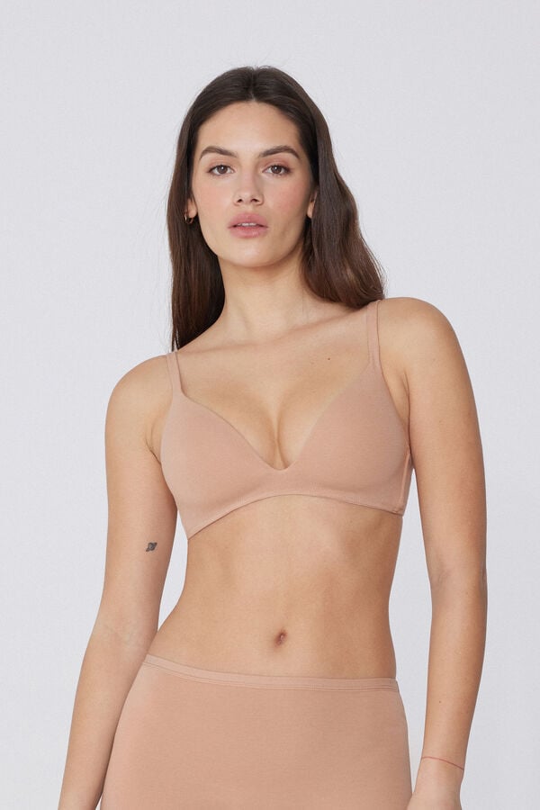Leicht wattierter Triangel-BH aus Bio-Baumwolle London  